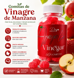 Gomitas de vinagre de manzana Apple Vinegar Díaz Naturals x 60