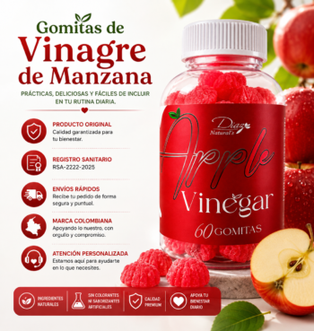 Gomitas de vinagre de manzana Apple Vinegar Díaz Naturals x 60
