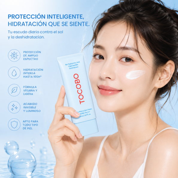 Protector solar coreano TOCOBO Bio Watery Sun Cream SPF50+ PA++++ 50 ml